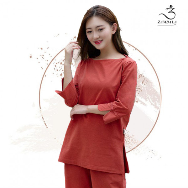 Bộ quần áo đi lễ chùa, áo lam đi chùa, trang phục đi chùa, ngồi thiền, nữ, cổ cánh sen, vải đũi cao cấp, màu trắng, nâu, size S M L XL 2 XL may theo yêu cầu