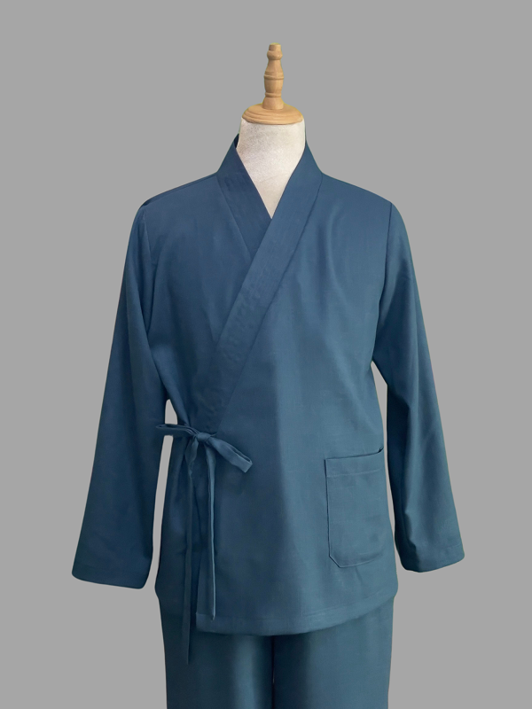 Bộ quần áo Phật tử, trang phục đi chùa, ngồi thiền nam, vải đũi cao cấp, màu trắng, ghi, be, đỏ đô, nhiều size, cắt may theo yêu cầu. Bộ Đan Thiên Nam