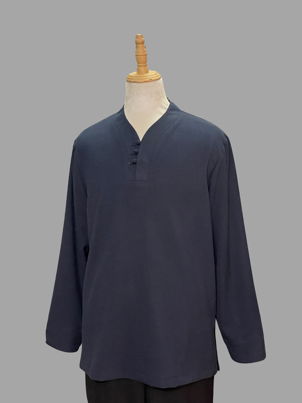 Bộ quần áo đi lễ chùa, nam, cổ cao có 3 nút, vải cao cấp, nhiều màu, nhiều size... cắt may theo yêu cầu - Tam Dương Khai Thái