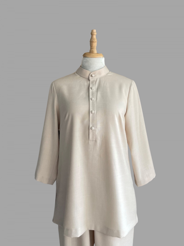 Bộ quần áo đi lễ chùa, áo lam đi chùa, trang phục đi chùa, ngồi thiền, nữ, vải đũi cao cấp, màu trắng, nâu, size S M L XL 2 XL may theo yêu cầu - An Thuỳ Dung