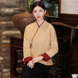 Bộ quần áo đi lễ chùa, áo lam đi chùa, trang phục đi chùa, ngồi thiền, nữ, vải đũi cao cấp, màu trắng, nâu, size S M L XL 2 XL may theo yêu cầu - Đan Tâm