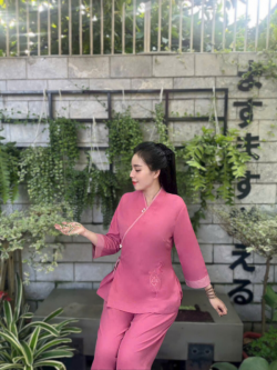 Bộ Pháp Phục, Đồ Lam Nữ Đi Chùa Nữ - Xéo Ngọc Tâm, Size S,M,L,XL