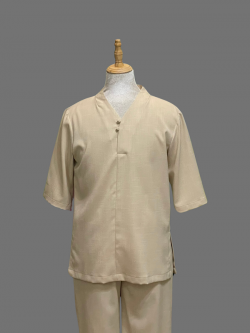 Bộ quần áo Phật tử, trang phục đi chùa, ngồi thiền nam, vải đũi cao cấp, màu trắng, ghi, be, đỏ đô, nhiều size, cắt may theo yêu cầu. Bộ Quang Minh