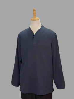 Bộ quần áo đi lễ chùa, nam, cổ cao có 3 nút, vải cao cấp, nhiều màu, nhiều size... cắt may theo yêu cầu - Tam Dương Khai Thái