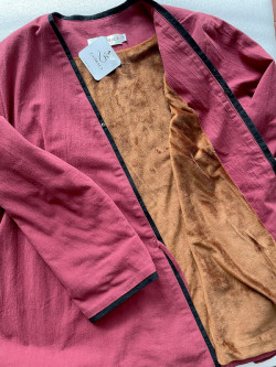 Hàng thủ công cao cấp may vẽ thêu theo yêu cầu, Quần áo đi lễ chùa, ngồi thiền, tập yoga dưỡng sinh - Bộ mùa đông lót lông Hoả Tùng Linh