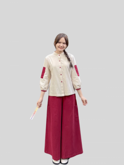 Bộ quần áo đi lễ chùa, áo lam đi chùa, trang phục đi chùa, ngồi thiền, nữ, vải đũi cao cấp, màu trắng, nâu, size S M L XL 2 XL may theo yêu cầu. An Phương Liên