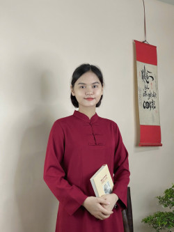 Bộ quần áo đi lễ chùa, áo lam đi chùa, trang phục đi chùa nữ, vải đũi, cổ cao 3 nút, tà dài, màu trắng, nâu, ghi, lam, size S M L XL 2 XL hàng cao cấp, may theo yêu cầu - An Thanh Tú