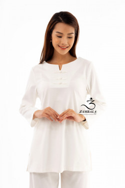 Bộ quần áo đi lễ chùa, áo lam đi chùa, trang phục đi chùa, ngồi thiền, nữ, vải đũi cao cấp, màu trắng, nâu, size S M L XL 2 XL may theo yêu cầu - Tâm An