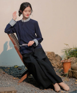 An Thanh Nhã - Bộ trang phục mặc đi chùa ngồi thiền, nhiều màu, cổ tàu